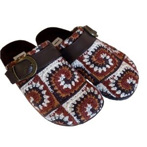 Dirty Laundry Granny Square Clogs Mules Sz 5• Boho • Cottagecore Boho
